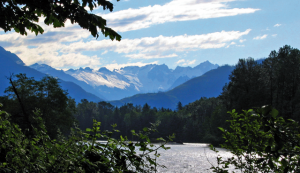 Skagit River and surrounding mountains in the Northwest