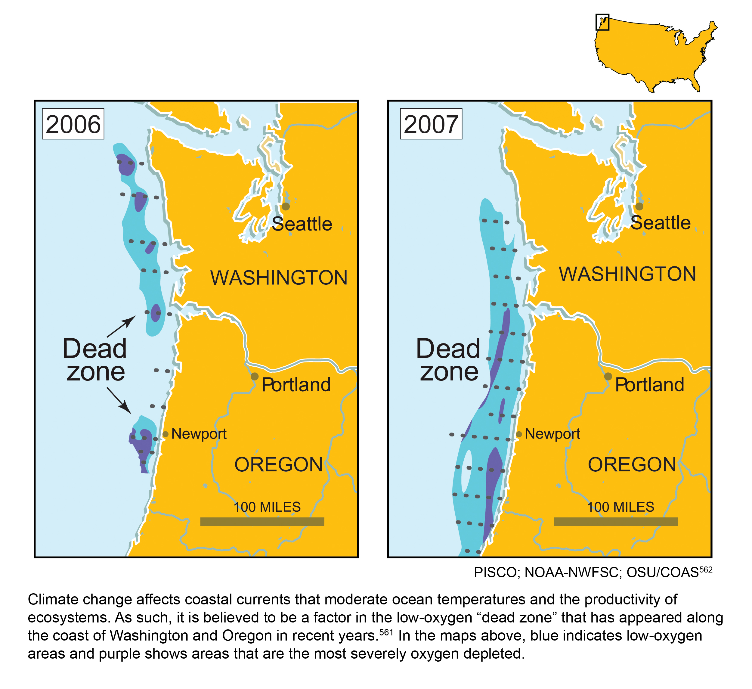 Pacific Coast Dead Zones Global Climate Change Impacts In The United