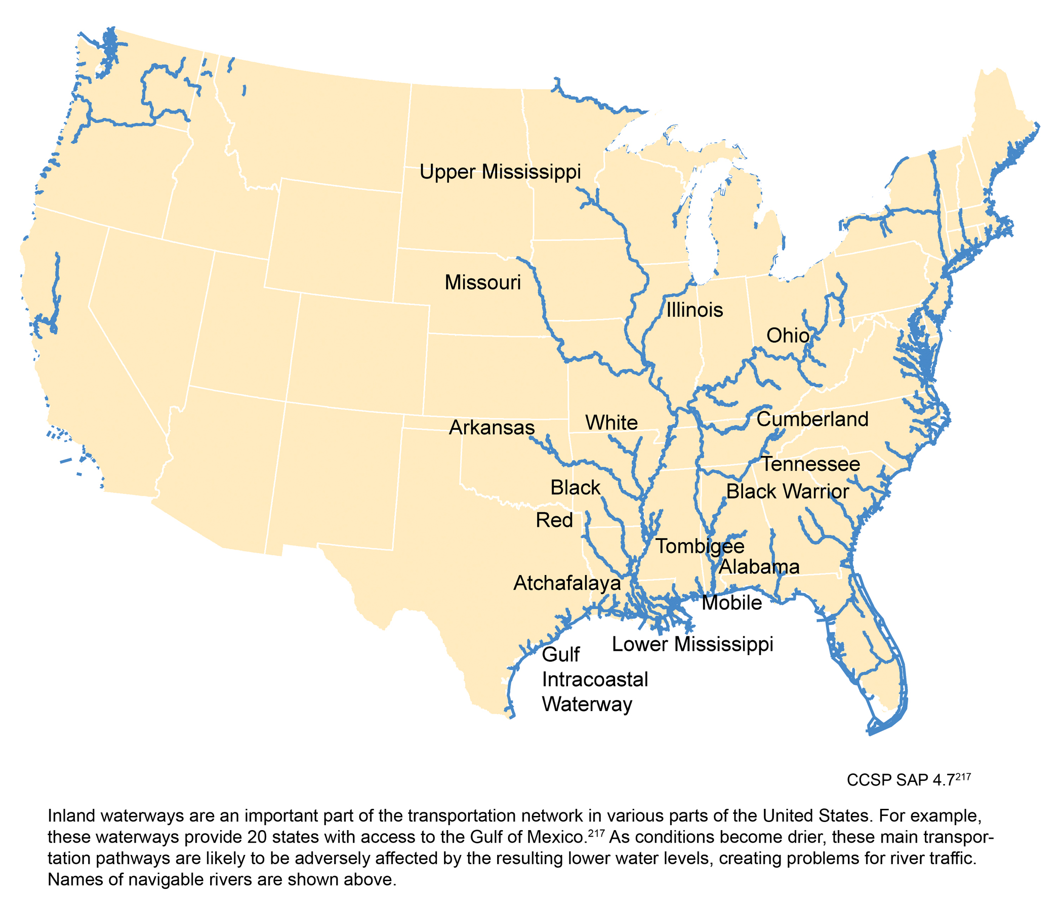 navigable waters of the united states map Navigable Inland Waterways Global Climate Change Impacts In The navigable waters of the united states map