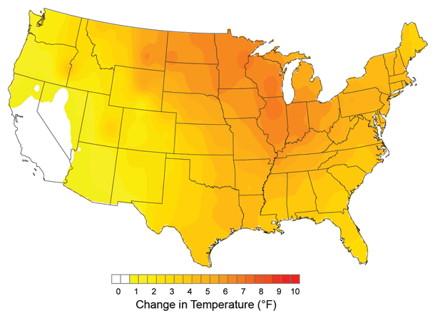 Winter Temperature Trends, 1975 to 2007